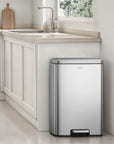 EKO Maxwell Step On Foot Pedal Trash Can, 13.2 Gallon/50L Stainless Steel Finish – Kitchen