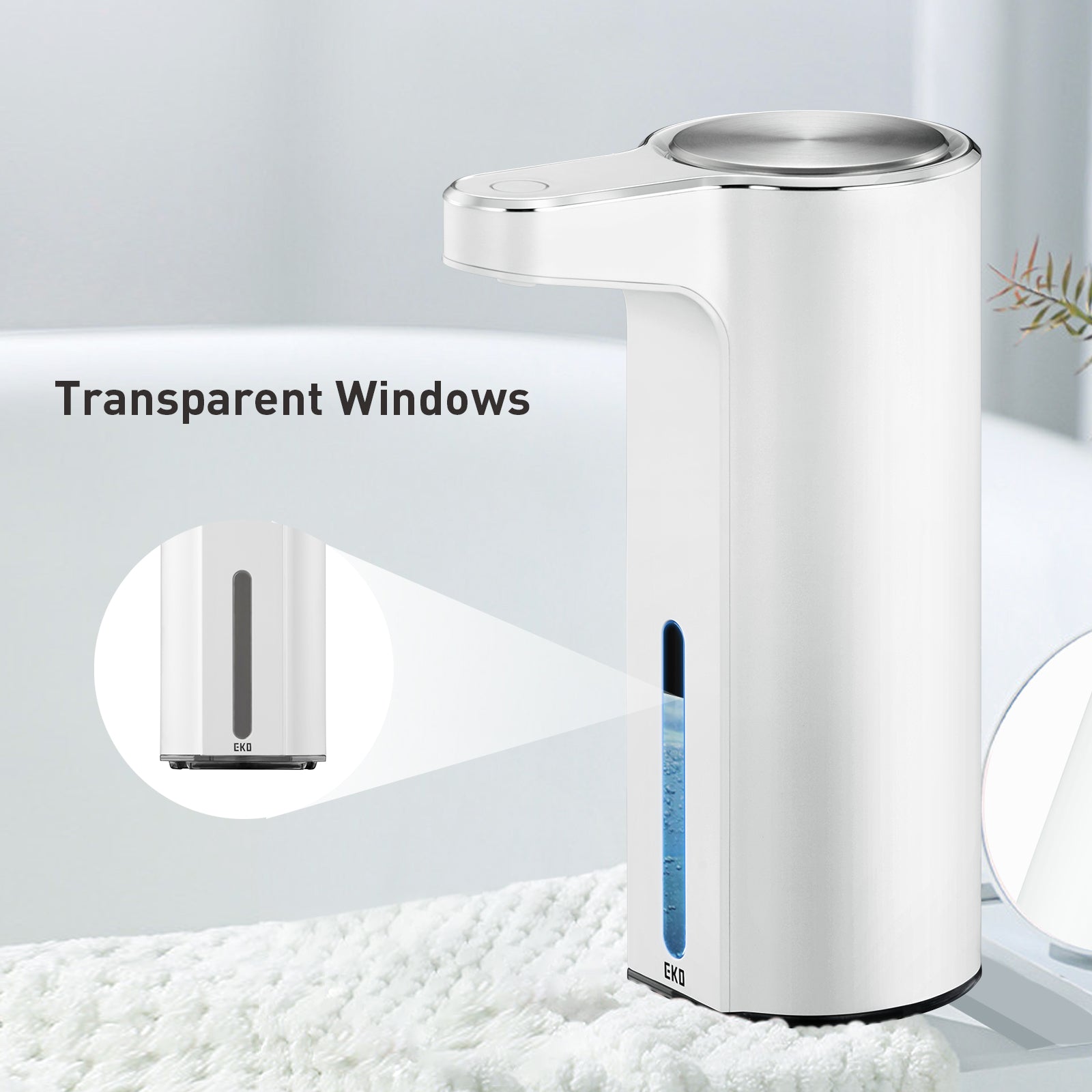 EKO Aroma Smart Liquid Soap Dispenser - White – Transparent Windows