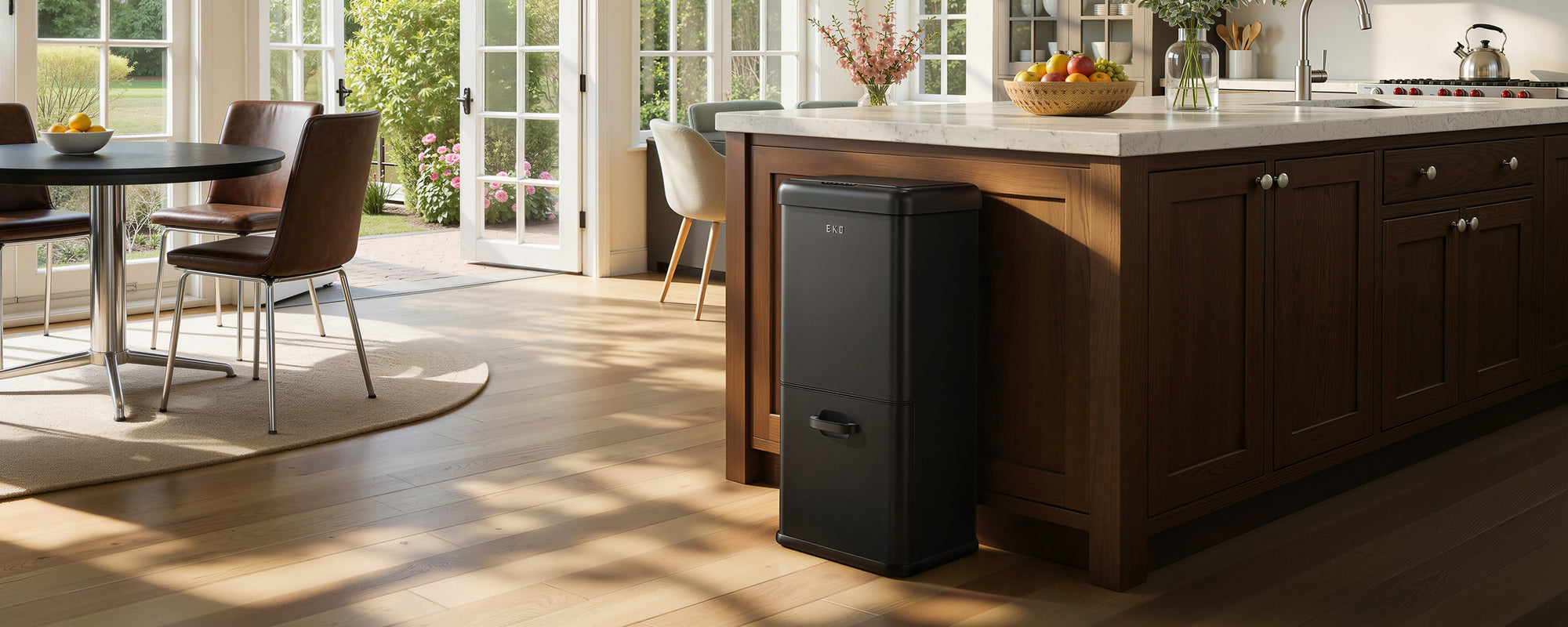 EKO Matte Black Trash Can