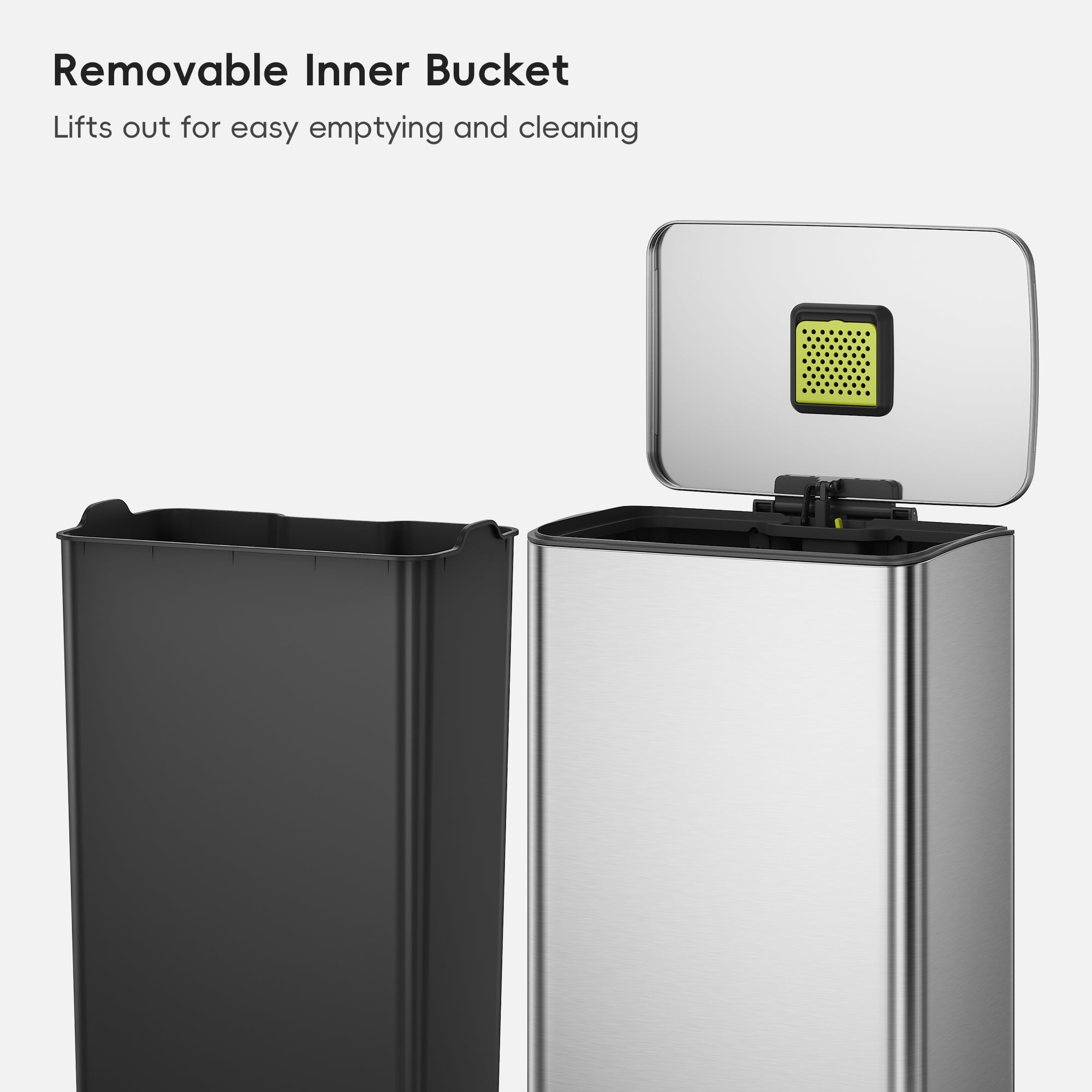 Neo-Cube 50 Liter / 13 Gallon Stainless Steel Step Trash Can