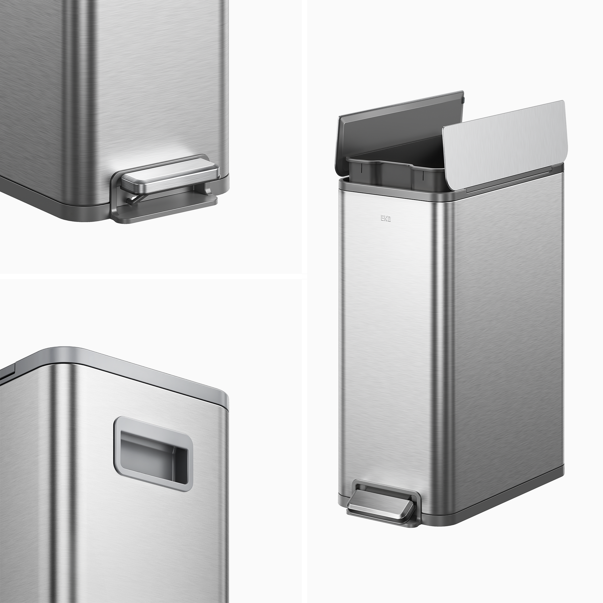 X-Wing 50L / 13.2 Gallon Slim Step Trash Can with Dual Wing Lid