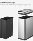 Deluxe Phantom Motion Sensor Trash Can Stainless Steel 45 L / 11.9 Gal