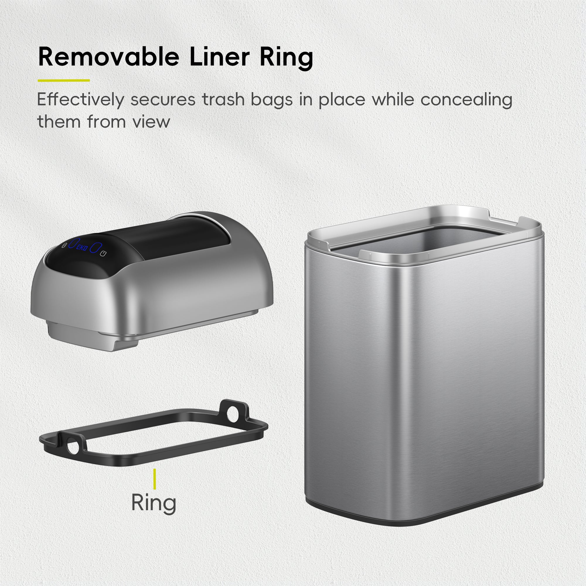 Astro  10L / 2.6 Gallon Slim Sensor Trash Can with Butterfly Lid-Matte Stainless Steel