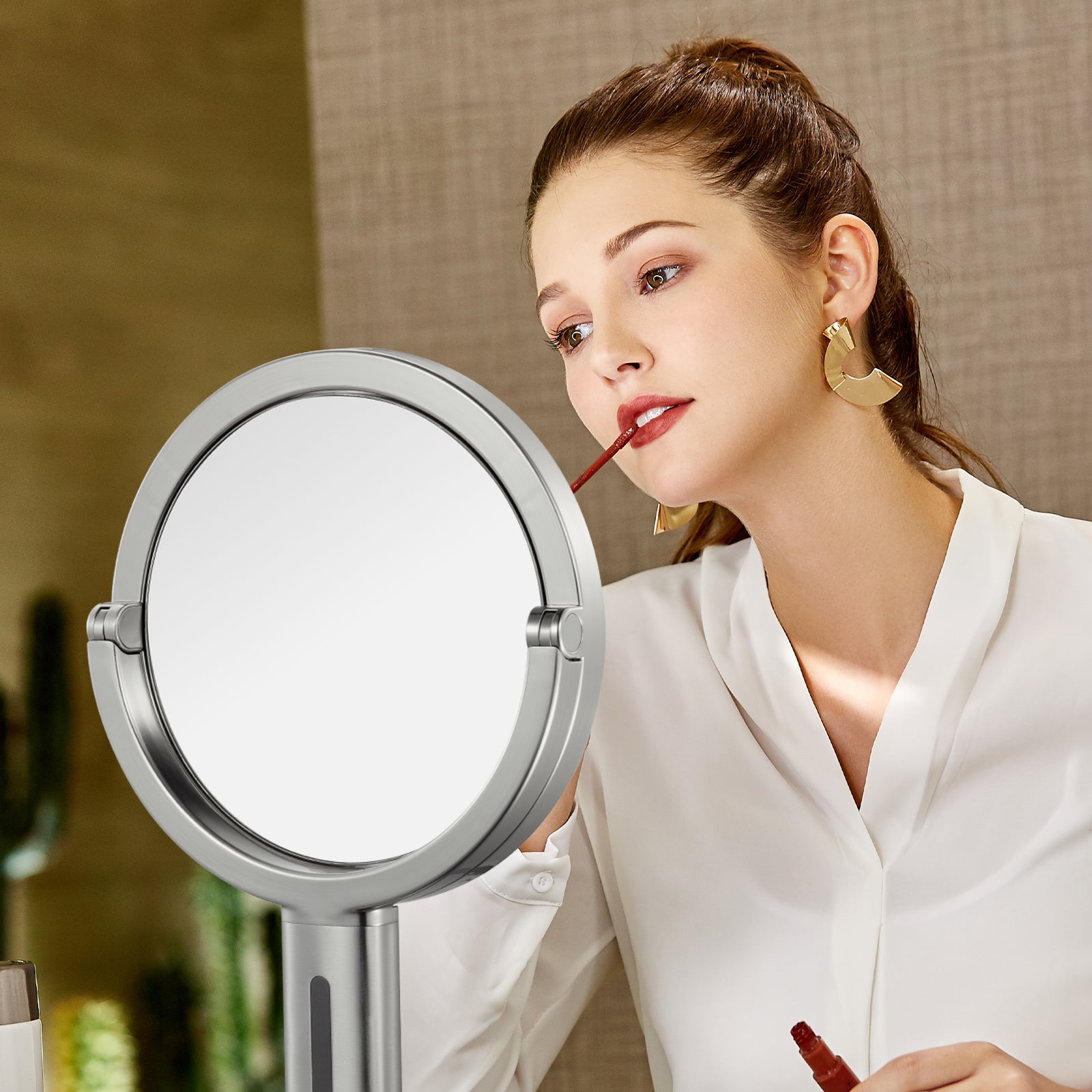 iMira Pro 8&quot; Double Sided Sensor Mirror - Stainless Steel 1X/5X