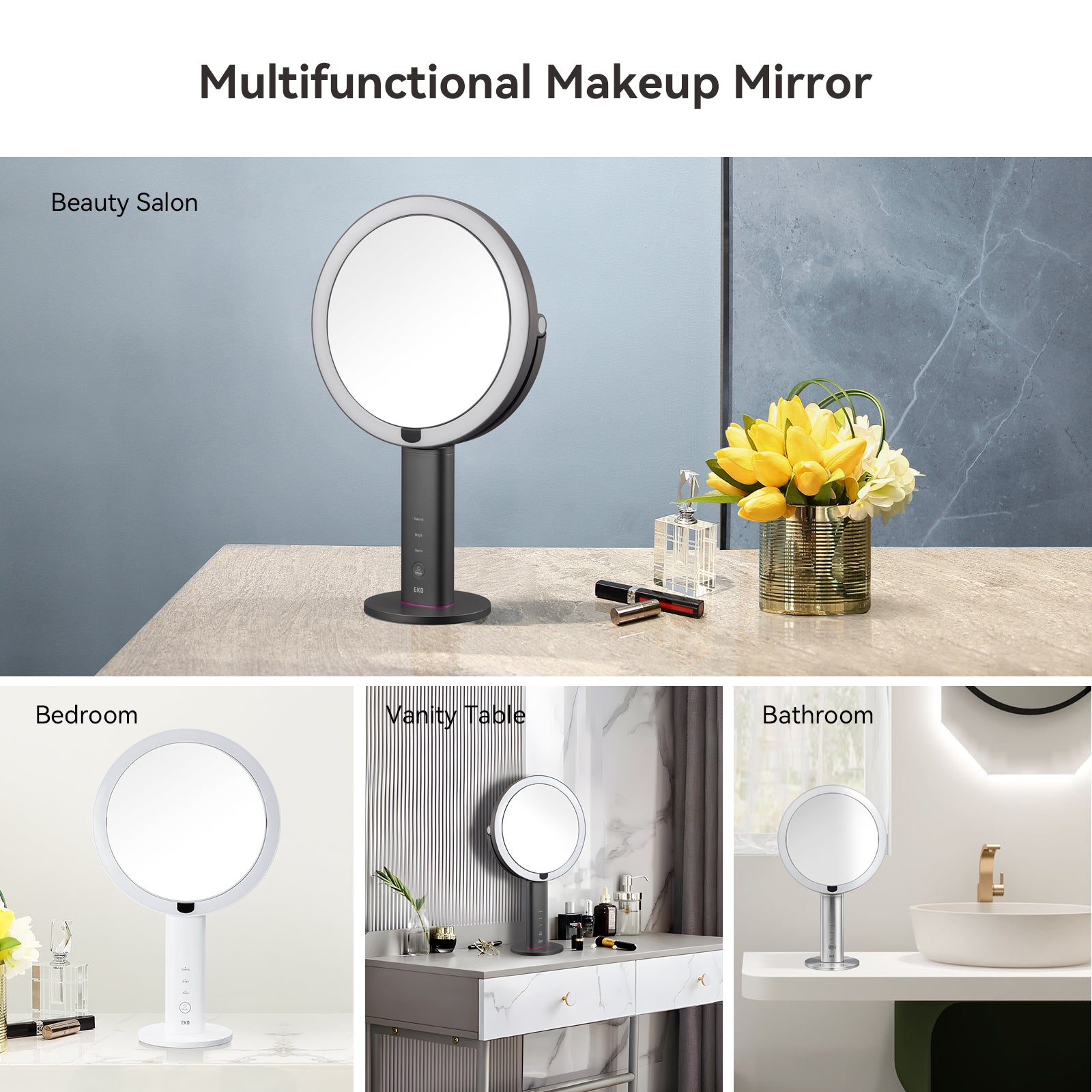 iMira Pro 8&quot; Double Sided Sensor Mirror - Pearl White 1X/5X