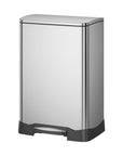 Neo-Cube 28+18L / 7.4+4.8 Gal Dual Compartment Stainless Steel Step Trash Can