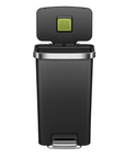 HANA 45L/ 11.9 Gallon Plastic Resin Step Kitchen Trash Can-Black