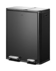 EcoCasa Dual Compartment 30L+20L Step Recycling Can - Matte Black