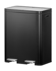 EcoCasa II Step Recycling Can - Dual Compartment 36L+24L-Matte Black