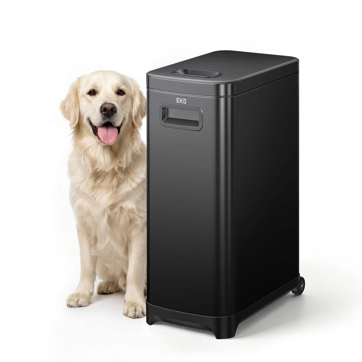 EKO 45 lb Stainless Steel Pet Food Storage Container with Lockable Airtight Lid