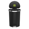 EKO HANA Semi-Round 55L/ 14.5 Gallon Plastic Resin Step Kitchen Trash Can-Black