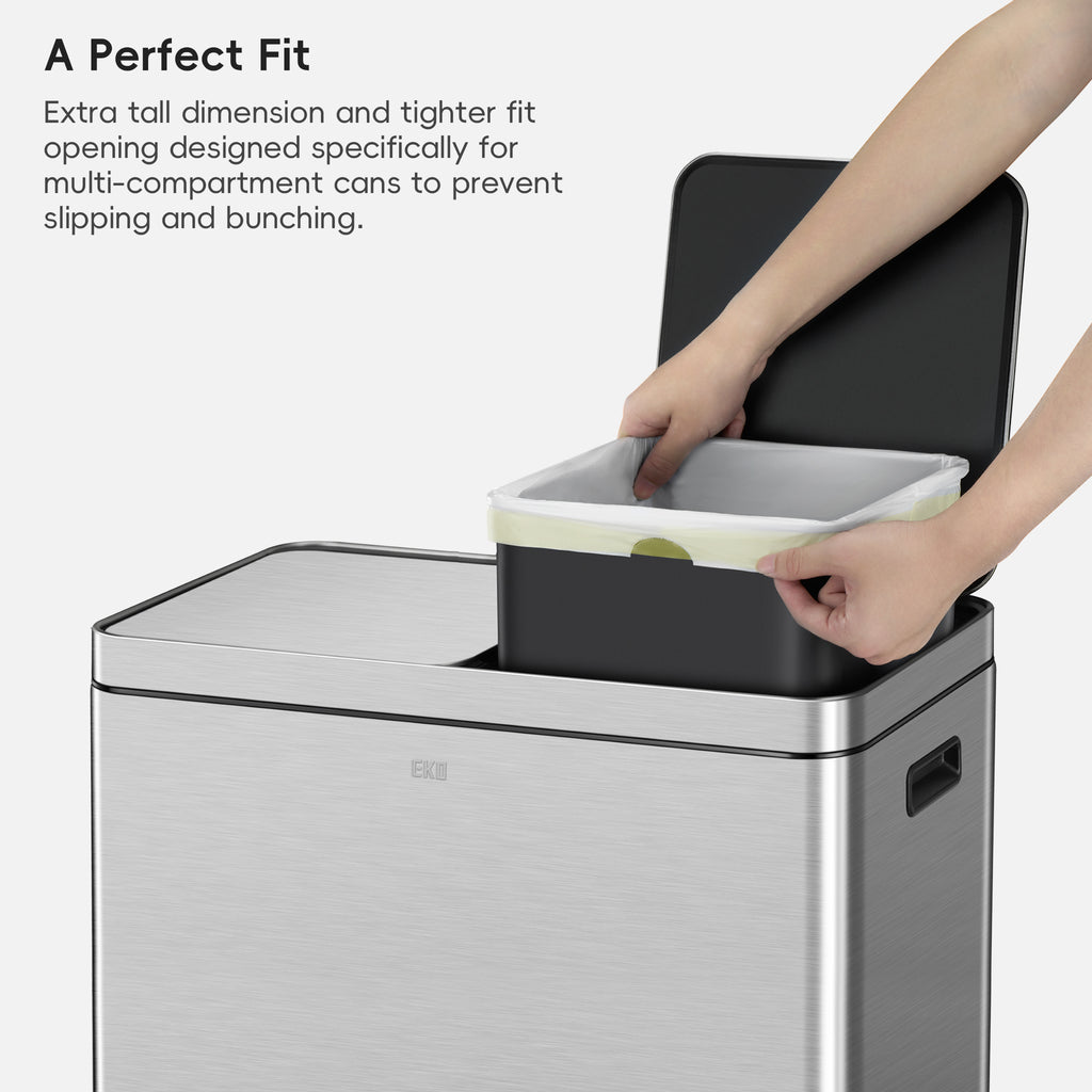 Code F-1  Slim Extra-Long Easy-Dispense Roll Trash Bags, 30.3 L / 8 Gal
