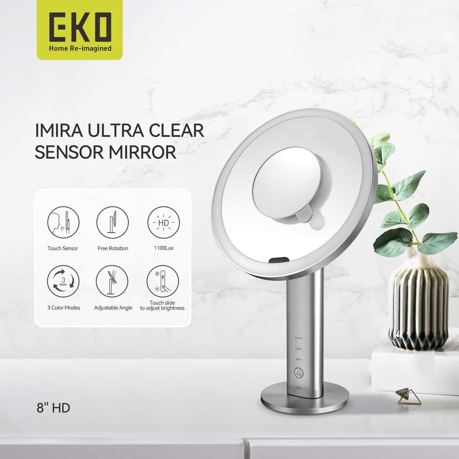 iMira Ultra Clear 8" Sensor Mirror - Stainless 1X/5X