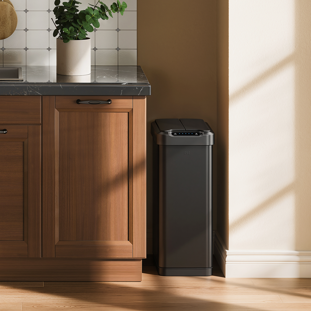 Phantom-T Motion Sensor Trash Can with Dual Wing Lid, 50 L
