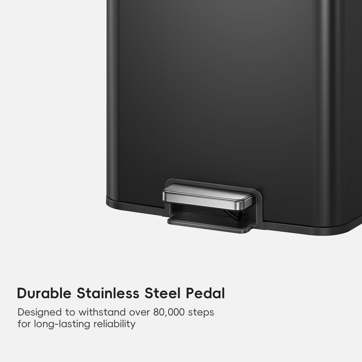 Marina  50 Liter / 13 Gallon Matte Black Step Trash Can