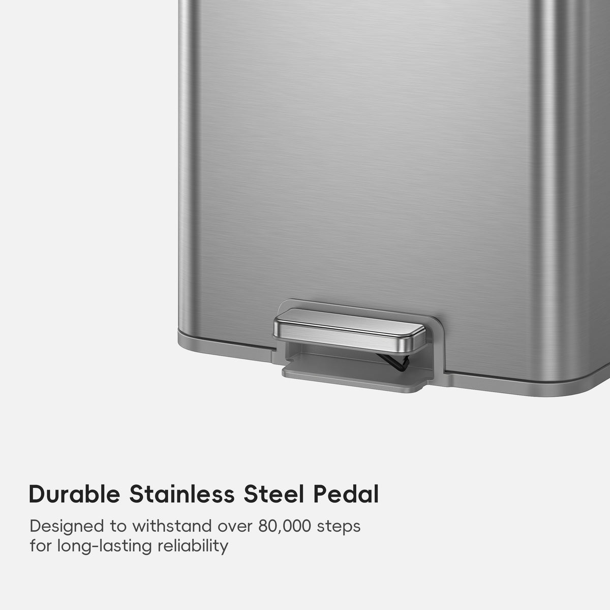 Marina  50 Liter / 13 Gallon Matte Stainless Steel Step Trash Can