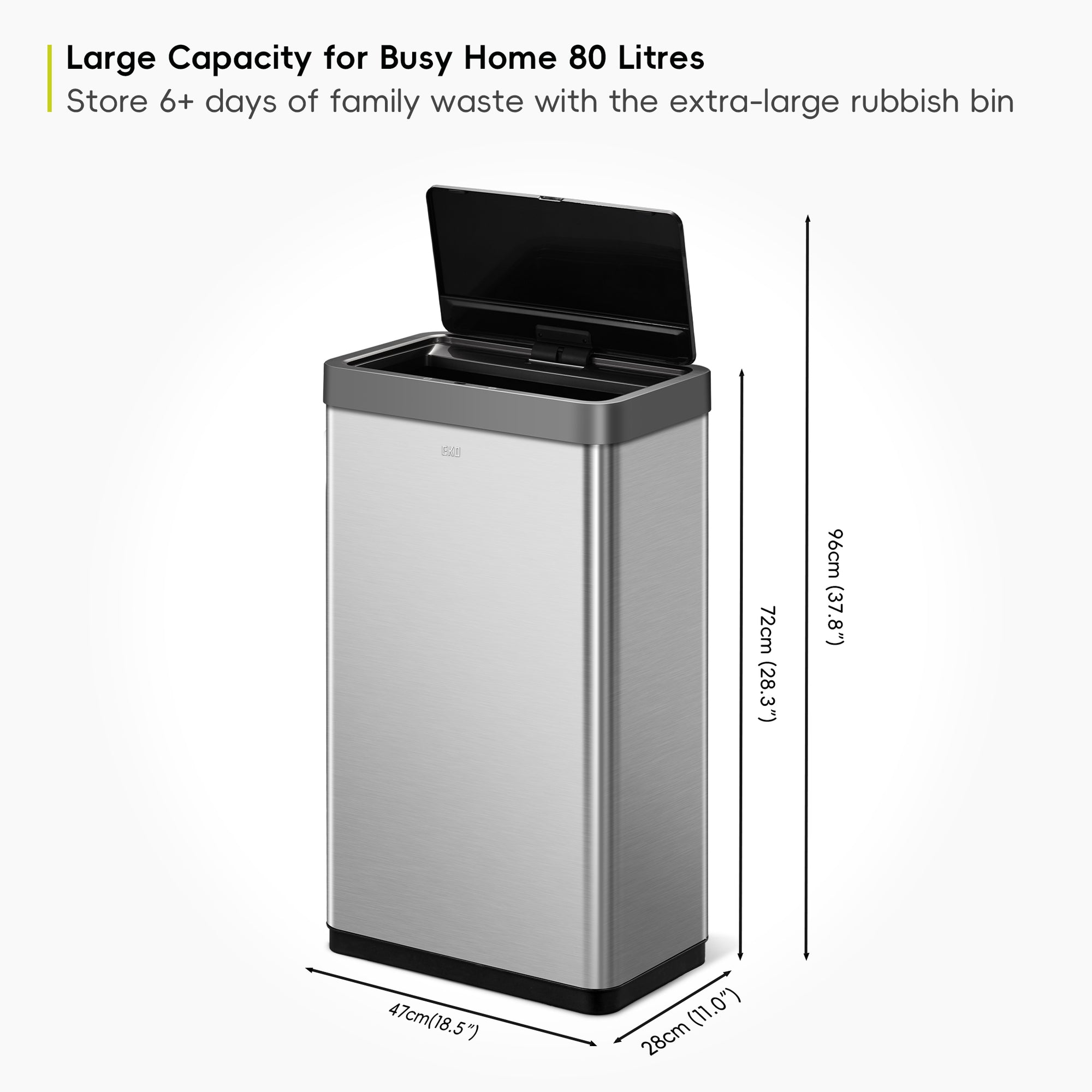 Mirage-X  80Liter / 21.1 Gallon Motion Sensor Can - Stainless Steel