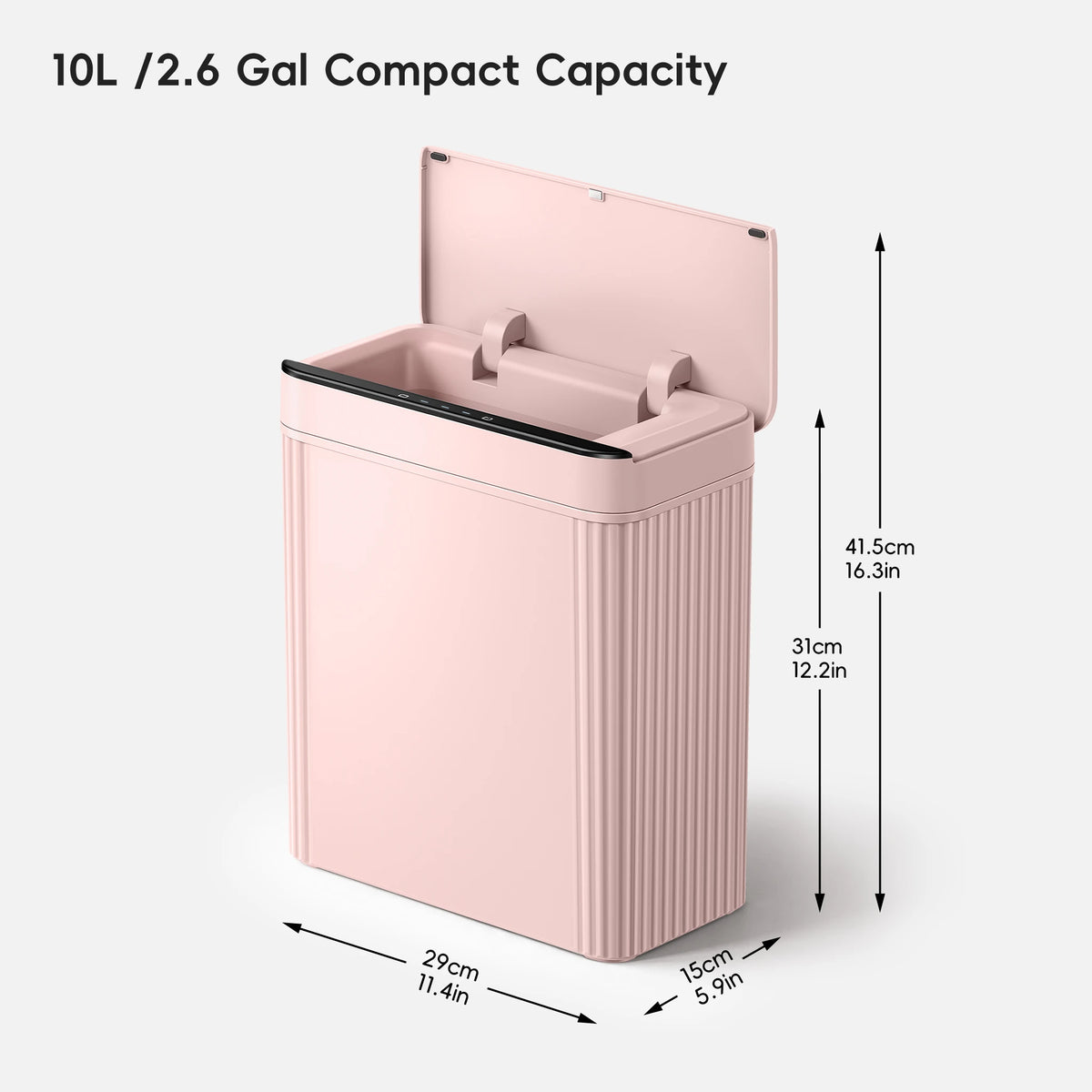 Brio Compact Motion Sensor Trash Can, 10 L