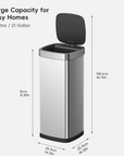 Ecosmart 80L / 21 Gal Motion Sensor Tall and Large Kitchen Trash Can - Stainless Steel