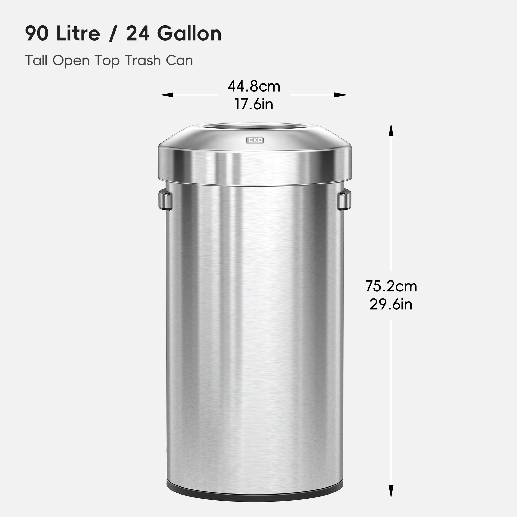 Urban Round Open Top Can Commercial Grade – 90L / 23.7 Gal
