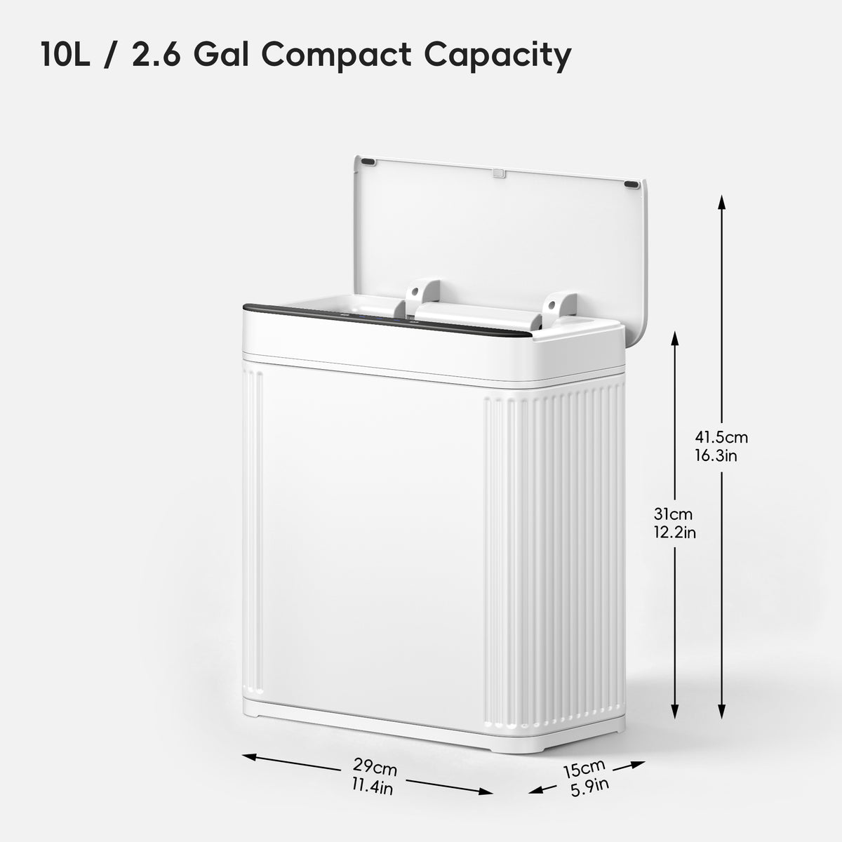 Brio X Compact Motion Sensor Trash Can, 10 L