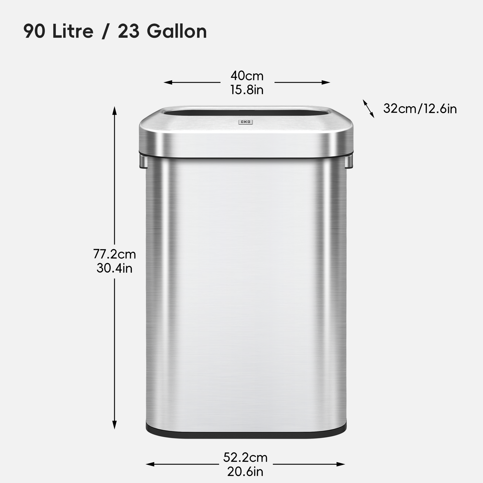 Urban Slim Open Top Can Commercial Grade - 90L / 23.7 Gal