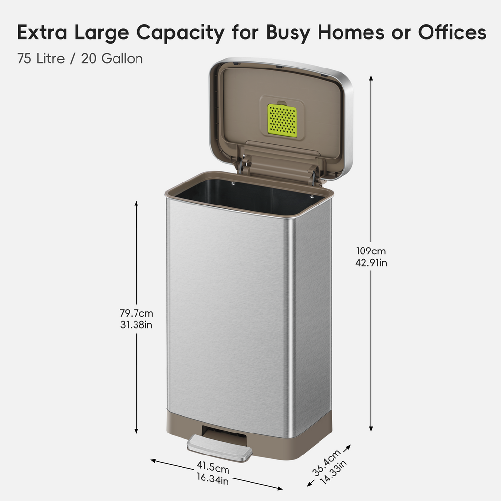 Hudson Step Trash Can with Bag Compartment