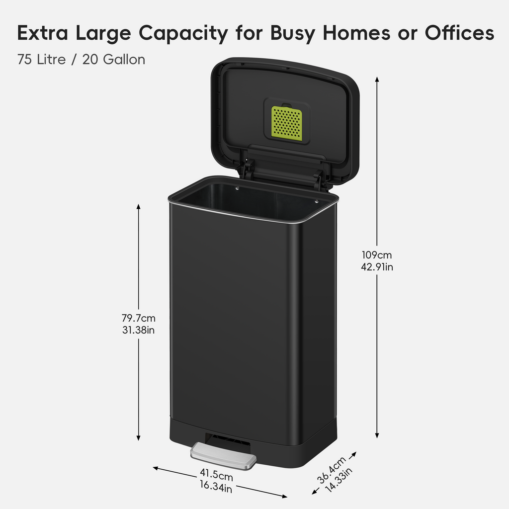 Hudson Step Trash Can with Bag Compartment