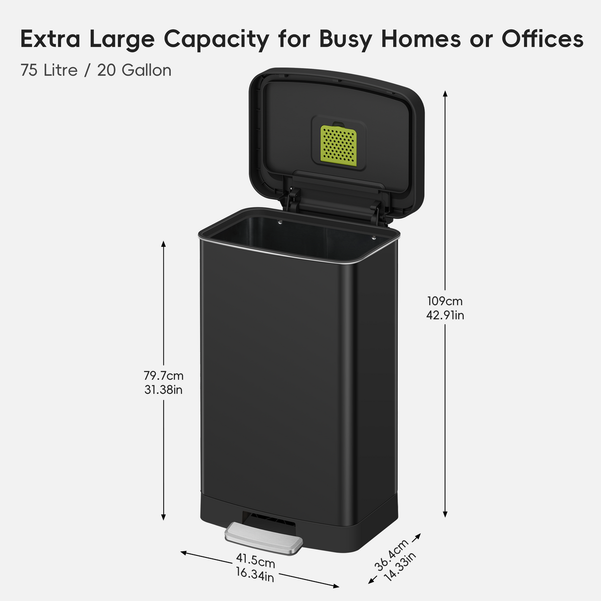 Hudson Step Trash Can with Bag Compartment