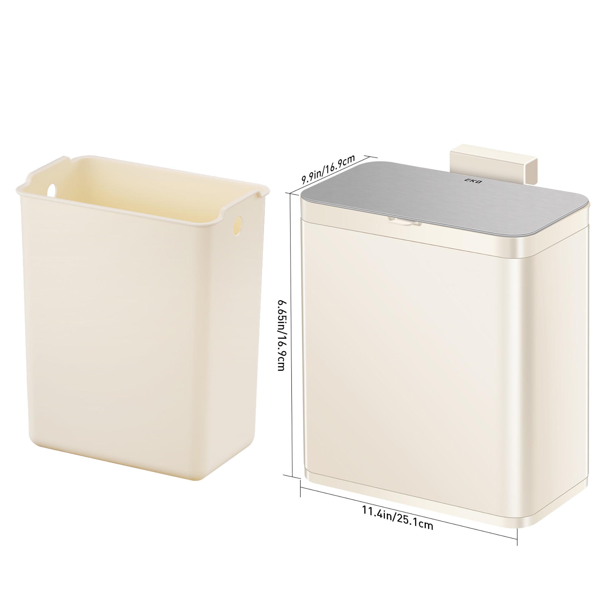 Deluxe Puro Compost Bin with Liner - 7L / 1.85 Gal (Stainless &amp; Vanilla)