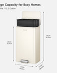 Marina  50 Liter / 13 Gallon Vanilla Step Trash Can
