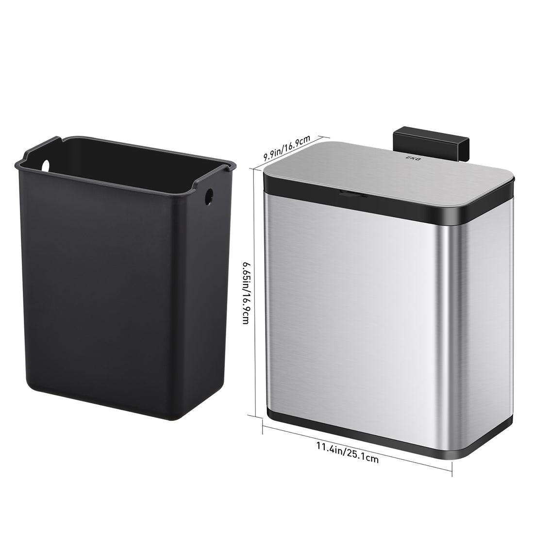Deluxe Puro Compost Bin with Liner - 7L / 1.85 Gal (Stainless & Black)