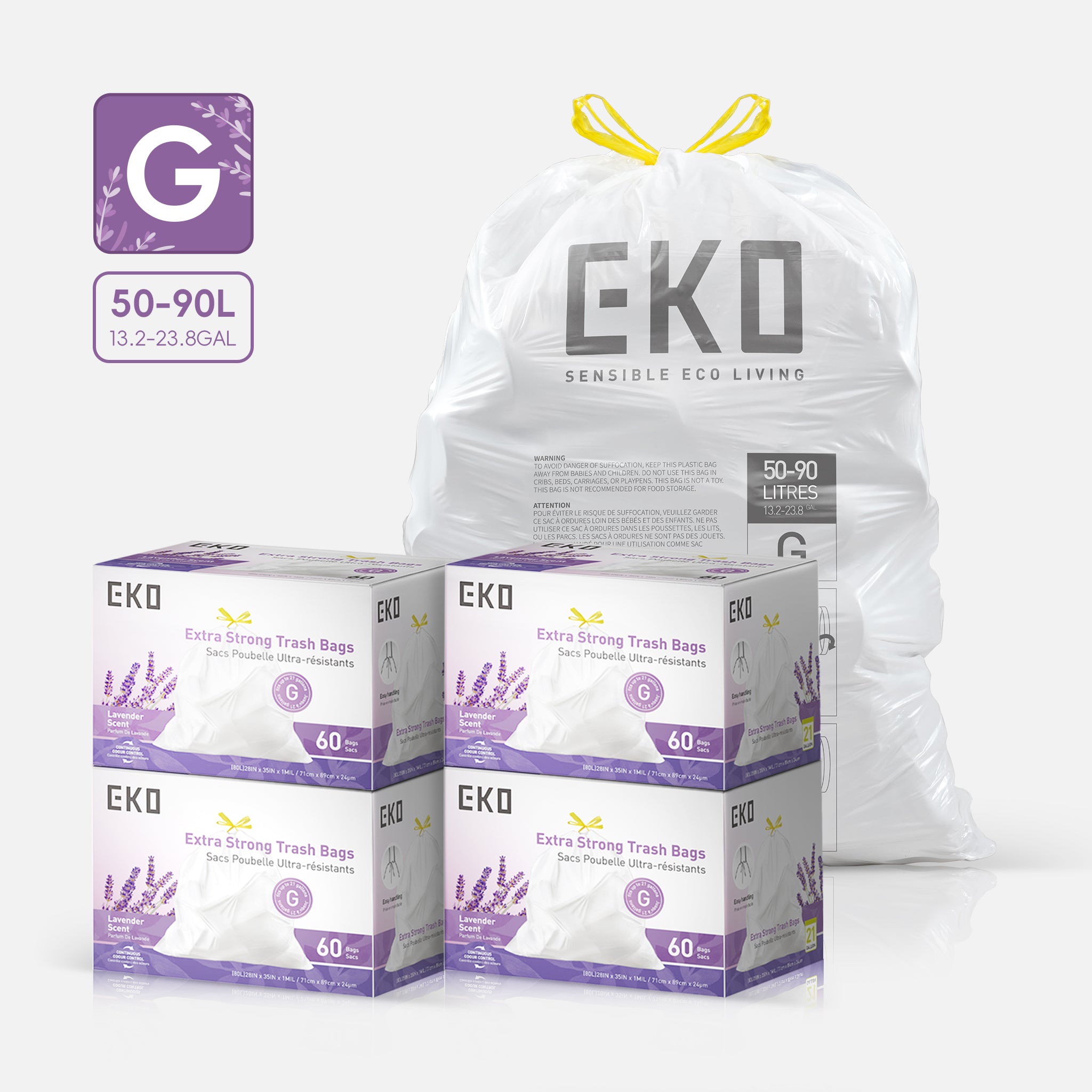 Code G - 21 Gal Easy-Dispense Roll Trash Bag - 240 Count – Home by EKO