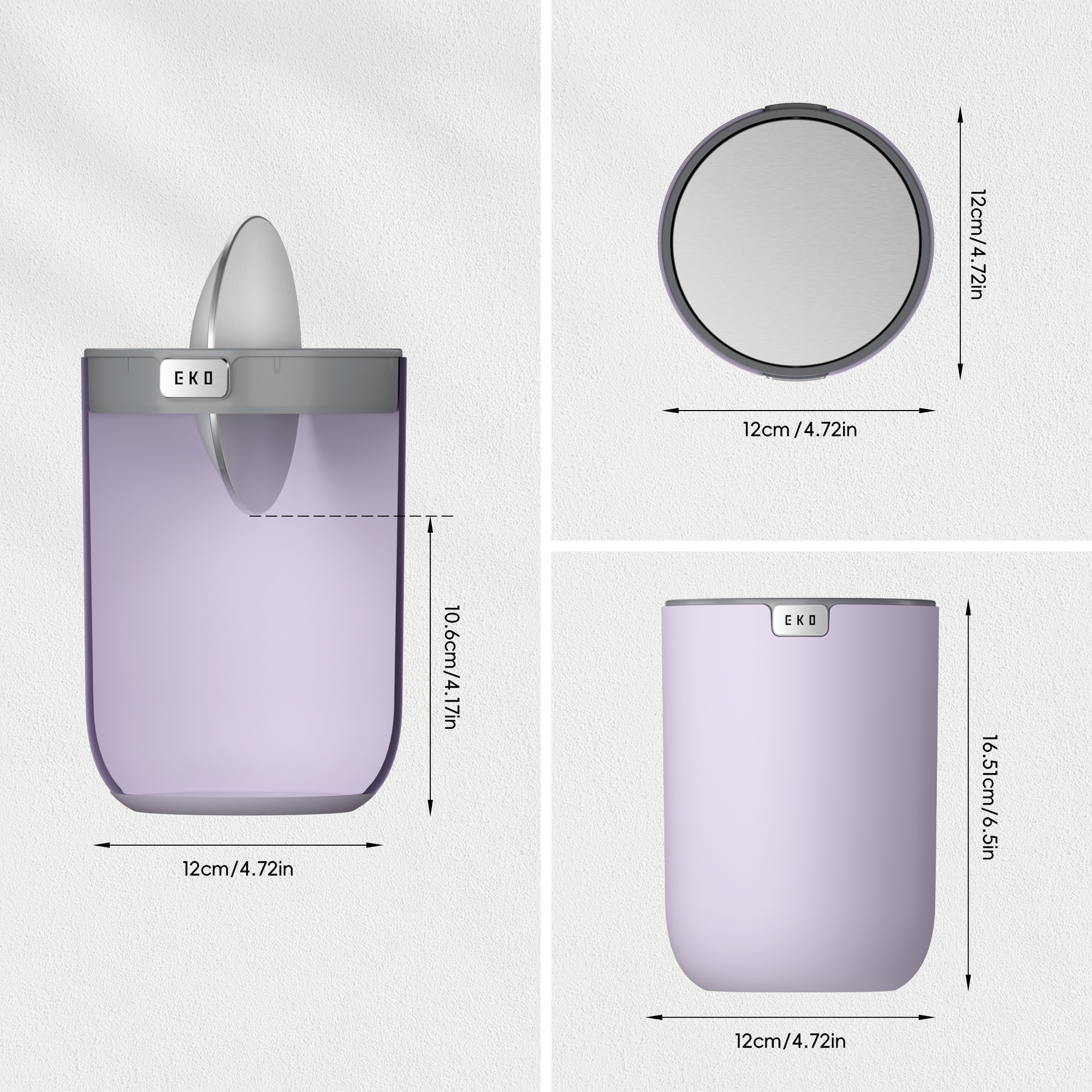 Fandy Table Bin with Swing-Top Lid - Lavender 1.5L / 0.4 Gal
