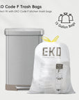 Hudson 50L / 13.2 Gal Step Can with Bag Compartment - Matte Stainless Steel