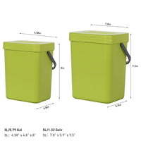 Puro Compost Bin with Lid - Green 3L / 0.79 Gal