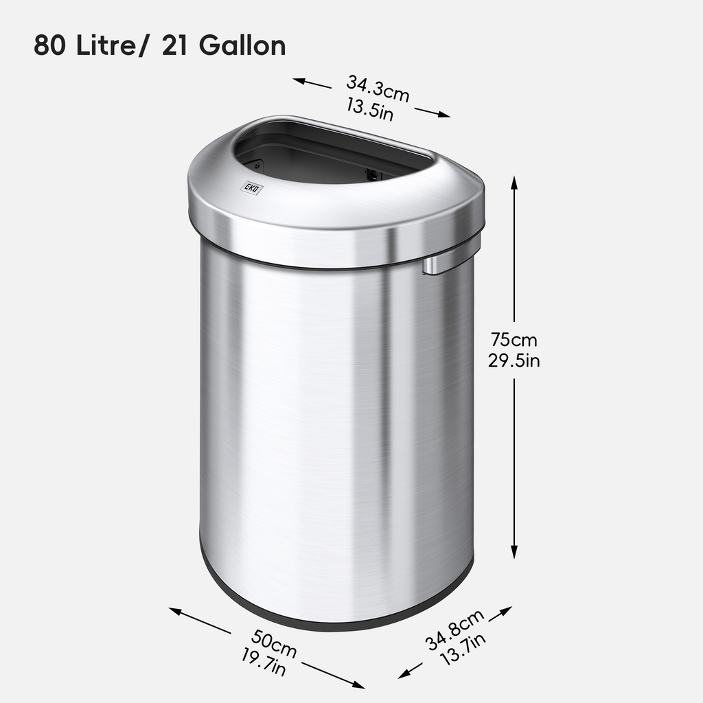 Urban Semi-Round Open Top Trash Can