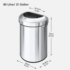 Urban Semi-Round Open Top Trash Can