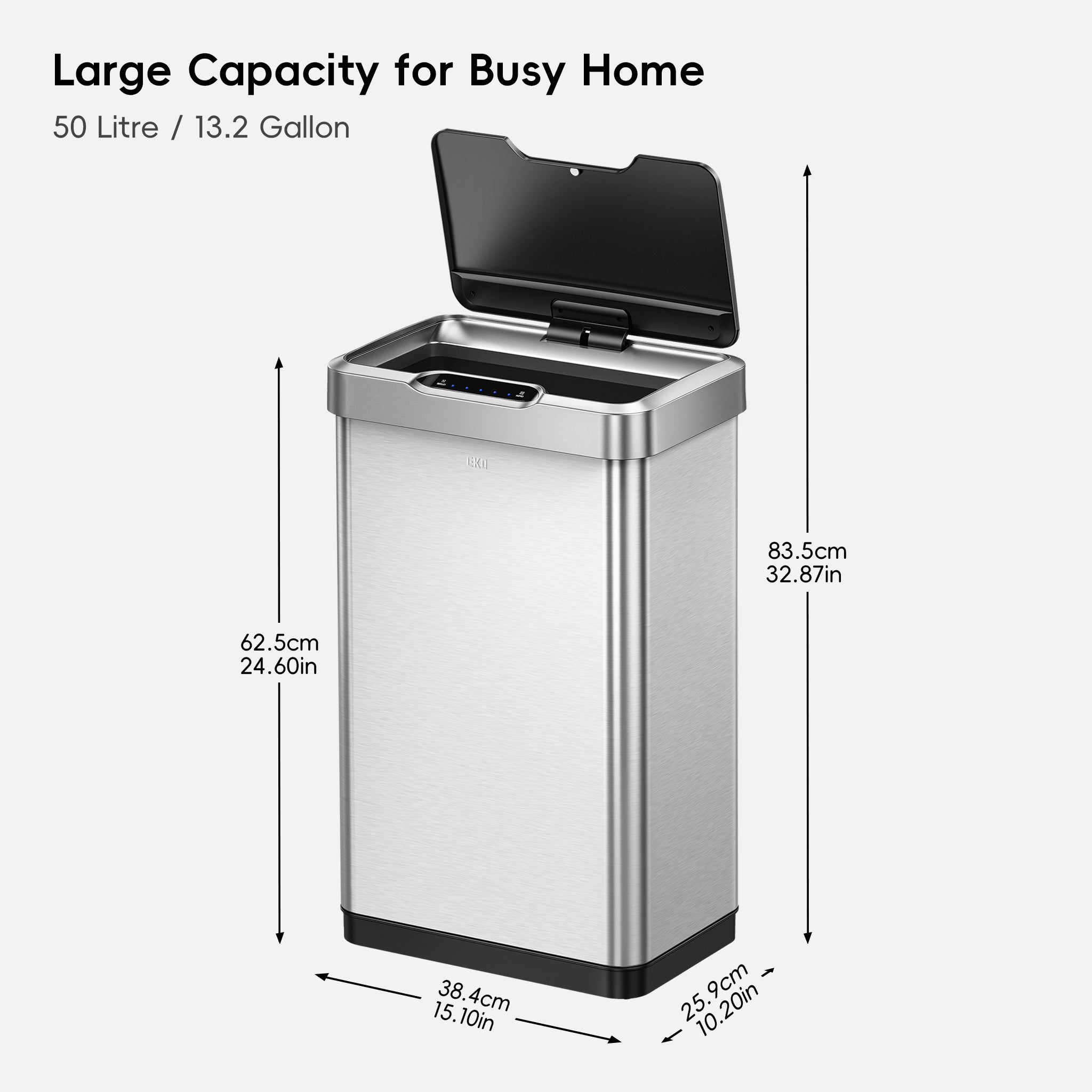 Mirage-T 13 Gal Stainless Steel Motion Sensor Can – Home by EKO