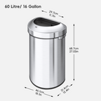 Urban Semi-Round Open Top Trash Can