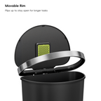 EKO HANA Semi-Round 55L/ 14.5 Gallon Plastic Resin Step Kitchen Trash Can-Black – Movable Rim