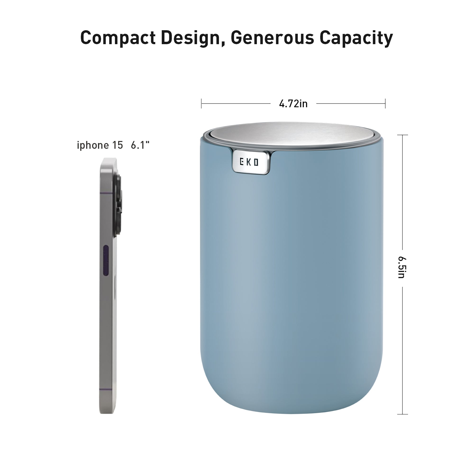 Fandy Table Bin with Swing-Top Lid - Blue 1.5L / 0.4 Gal