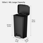 EKO 45L / 12 Gal Pet-Lock Kitchen Trash Can with Lid