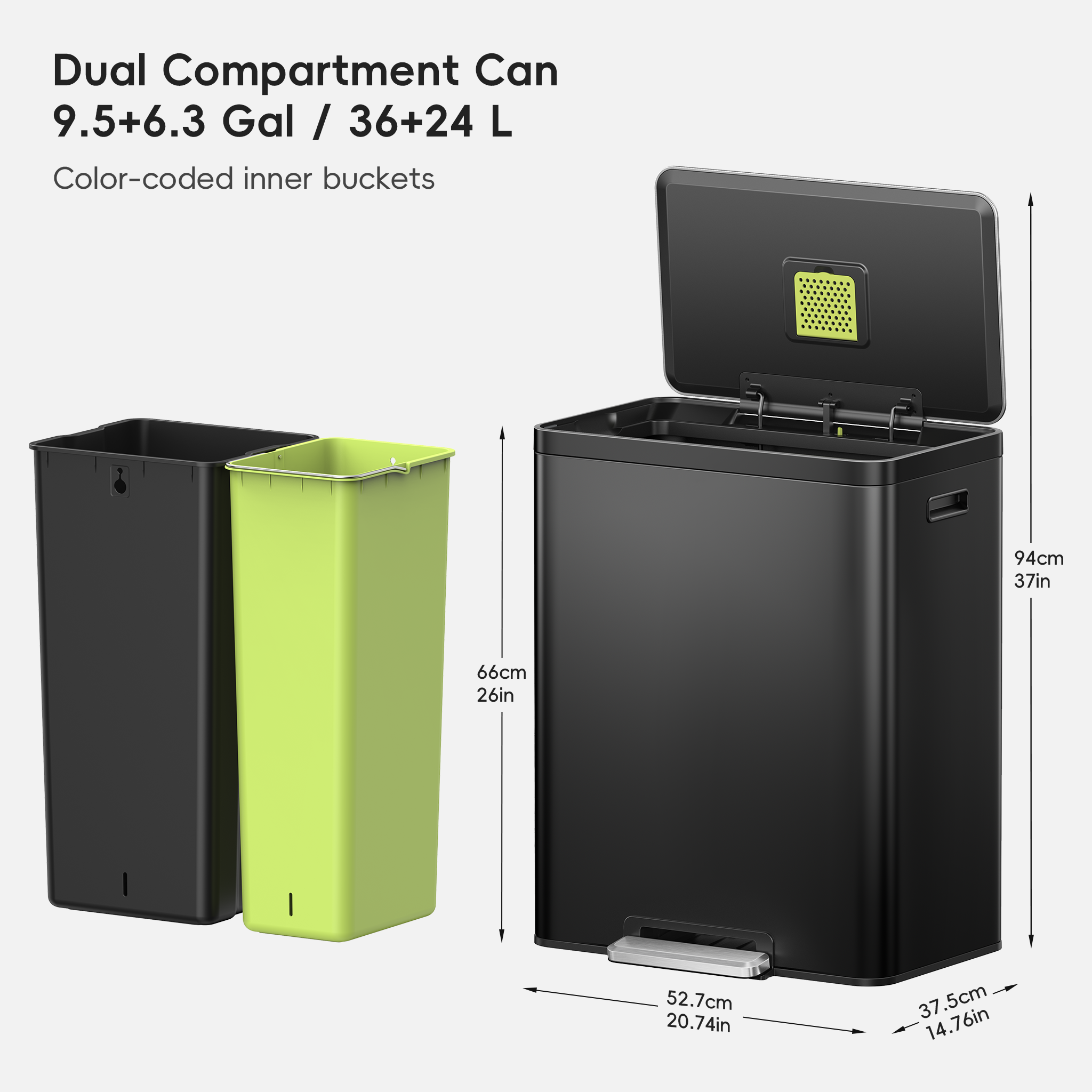 EKO EcoCasa Recycling Step Can - Thumbnail 4