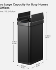Phantom-T 50L / 13.2 Gal Sensor Can with Dual Wing Lid-Matte Black