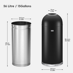 Eternal Round Open Top Can Commercial Grade – 56L / 14.7 Gal