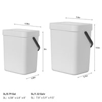 Puro Compost Bin with Lid - White 3L / 0.79 Gal