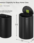 Mirage Semi-Round Motion Sensor Trash Can, 47 Liter / 12.4 Gallon, Matte Black
