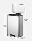 Maxwell Dual Compartment 20L+25L  Step Trash Can-Stainless Steel