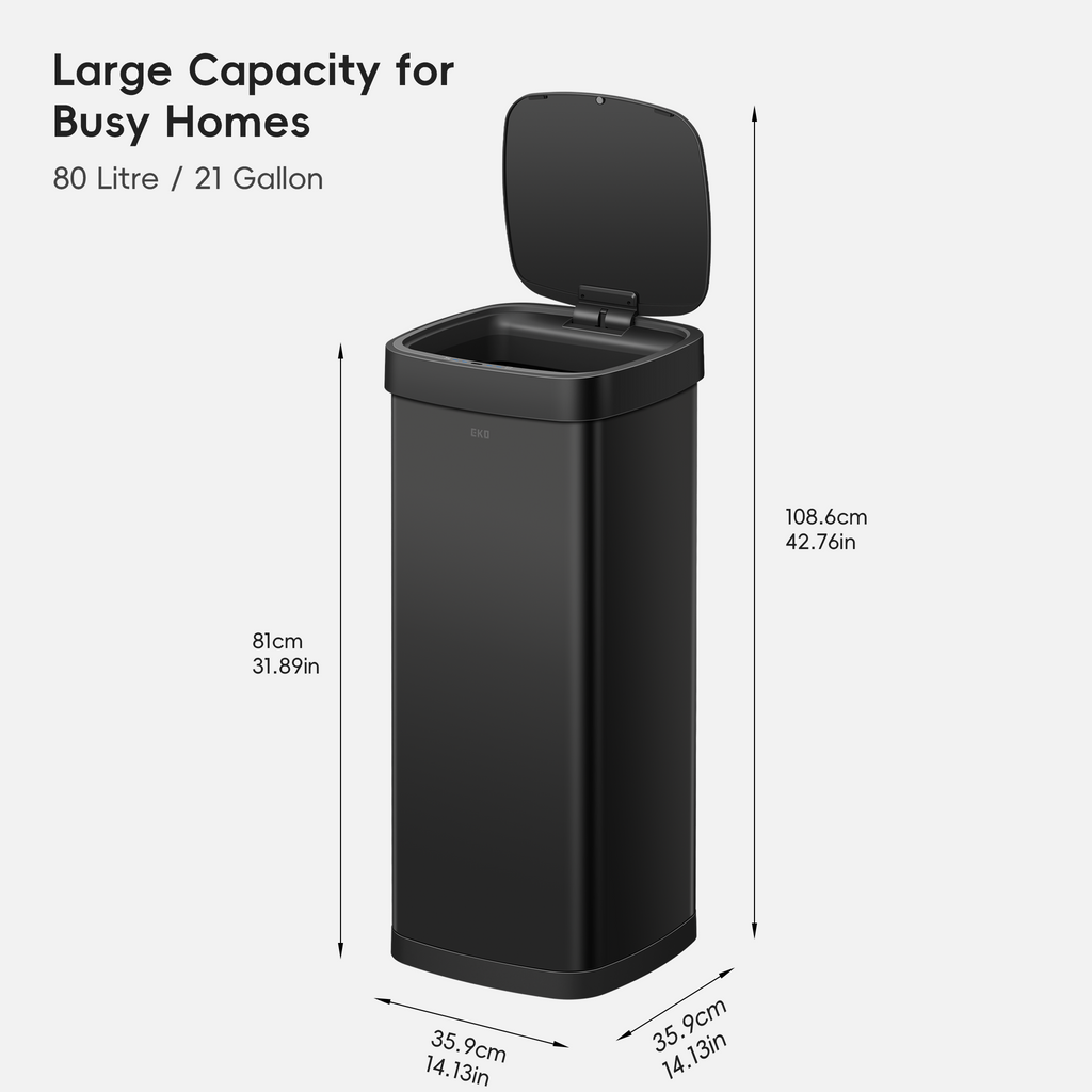 EcoSmart Motion Sensor Trash Can, 80 L